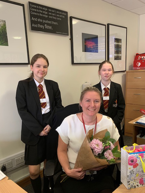 Principal_DSTC's tweet photo. Today we said goodbye to our amazing receptionist Paula Tivey who leaves us after 5 years in post. She will be a big loss to the school and especially her team of student receptionists. We wish her the best of luck in her new position. https://t.co/iVlyfSDRvz