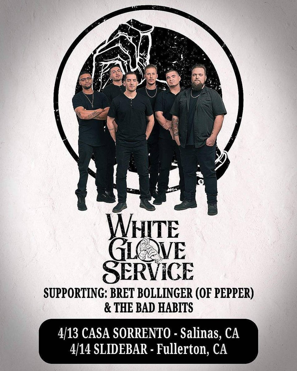 Looking froward to linking up with <a href="/BretBollinger/">Bret Bollinger</a> for a couple shows!
4/13 Salinas, CA - Casa Sorrento 
4/14 Fullerton, CA - The Slidebar
Tickets at wgsmusic.net/shows