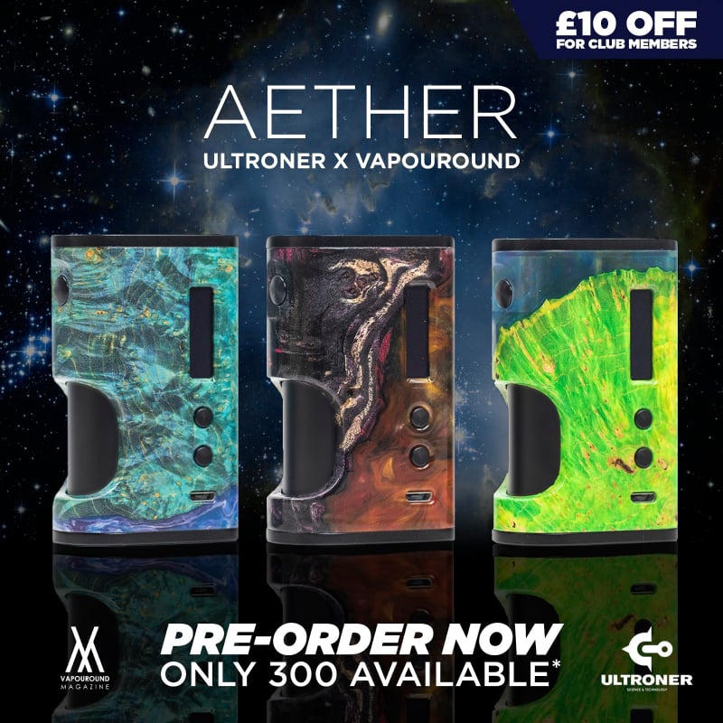 vapouround's tweet image. 🔥🔥AETHER MOD PRE-ORDER🔥🔥

It's finally time! Pre-orders for the Vapouround x Ultroner Aether are NOW LIVE at vapouround.co.uk/aether 😬💨💨💨

Price: £130.00. Worldwide shipping available from our UK warehouse. All orders ship 8th April. Only 300 in batch 1.

#aethermod
