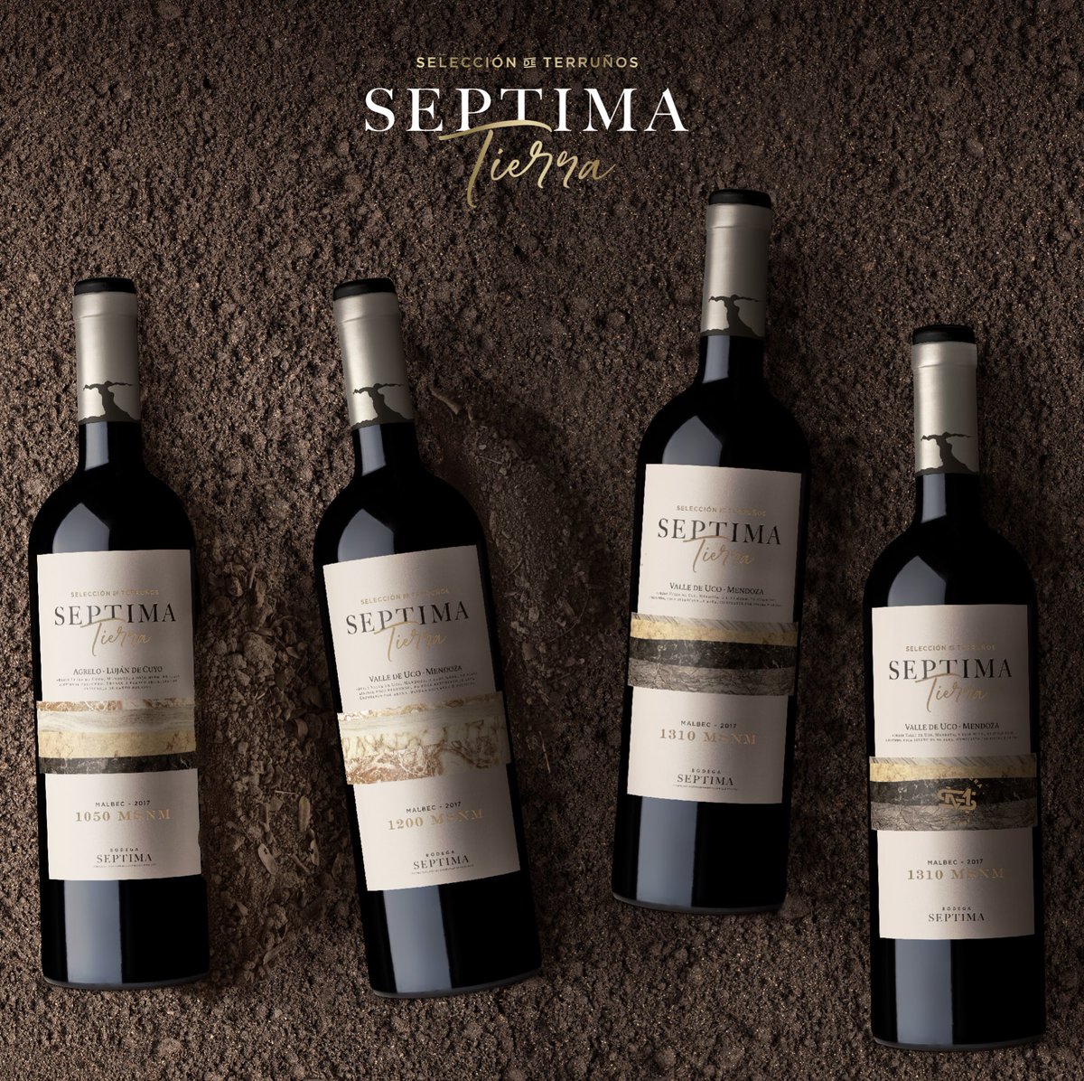 BODEGASEPTIMA's tweet photo. #SeptimaTierra es una línea de 4 Malbecs que muestran las
cualidades de los más prestigiosos terruños de Mendoza: 
- Agrelo 1050 MSNM, Luján de Cuyo
- Los Chacayes 1200 MSNM, Valle de Uco
- Gualtallary 1310 MSNM, Valle de Uco
- Gualtallary 1310 MSNM - Sin Madera, Valle de Uco https://t.co/kgWjENzISk