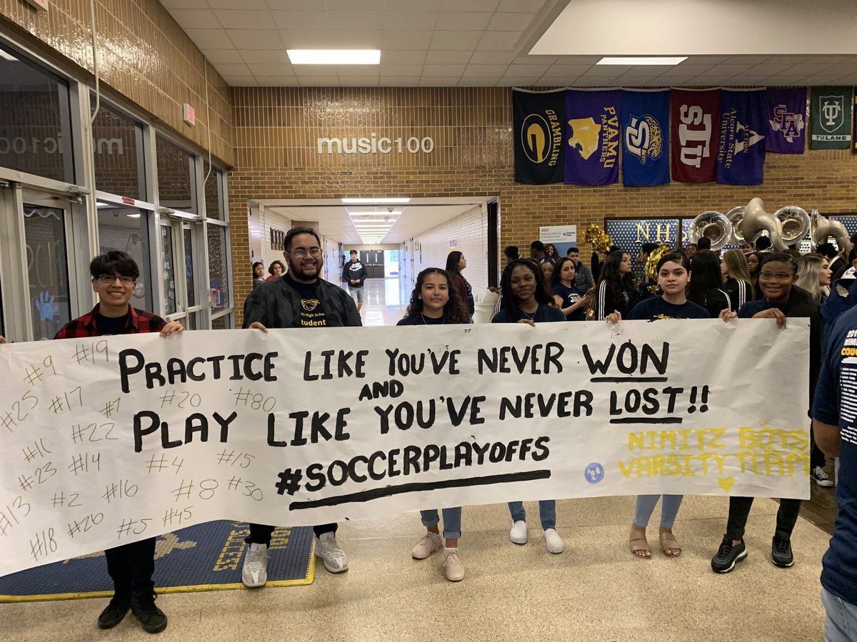 OKeefe_CCISD's tweet photo. The road to the playoffs for the 4x consecutive district champ @nimitz_nhs Coogs begins tonight! 🐯⚽️🥅 #CoogsHouse #4QTRSTRONG https://t.co/z53vhUyKLb