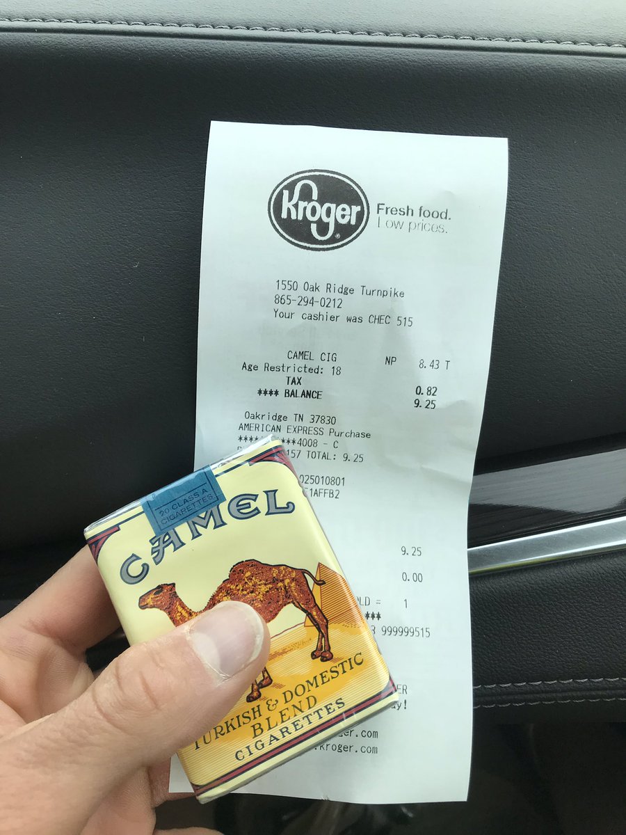 “I’ve never had anyone buy unfiltered” said the Kroger’s cashier.  Glad I don’t smoke as I’d go broke! #bm100