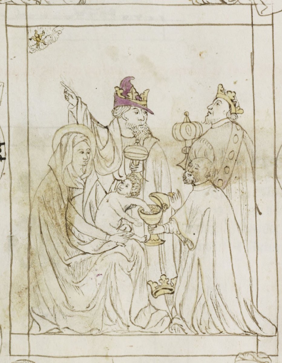 ParkerLibCCCC's tweet photo. Next up for #WearAHatDay: Soldiers' #helmets from the #BuryBible (#CCCC2), King Offa's spectacular #crown (#CCCC7), a majestic twofer with this #Magi's purple #cap-#crown combo (#CCCC164) & a deliciously odd swirly prophet/scholar's #cap (#CCCC53)!
#FridayFeeling #medievaltwitter https://t.co/K2e9vySFGW