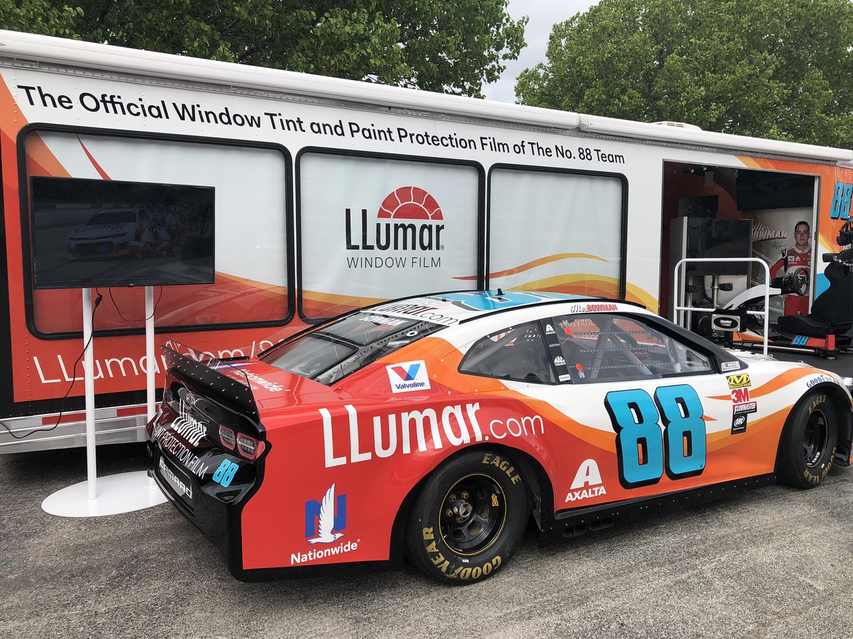 llumarfilms's tweet image. Join us at the LLumar Mobile Trailer, located outside of Gate 6 beginning at 1:15pm today. Take a test drive in the virtual simulator, learn more about LLumar and grab your wristband to meet @AlexBowman88. Alex will be making an appearance &amp;amp; signing autographs at 3:45pm #LLumar88