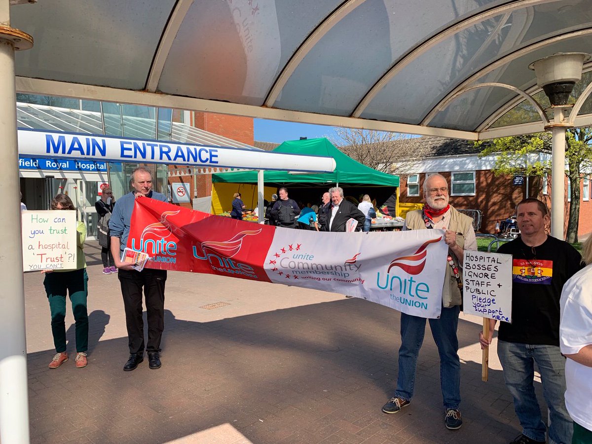 UniteinHealth's tweet photo. Solidarity with our brothers and sisters @keepnhspublic @nhscampaigns @UniteEastMids who have campaigned against #NHSbackdoorprivatisation #SayNotoSubCo. @royalhospital need to shelf this plan, listen to campaigners and patients rather than putting money, cash and egos first. https://t.co/tzQxPLqx0b
