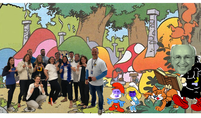 Amy_Ahart's tweet photo. Hey, Papa @MrConleyUHS !  We are true blue for U-THON today!  Not even the wizard @dlipowitz can stand in our way!  #UTHON https://t.co/DHmmWhFVCr