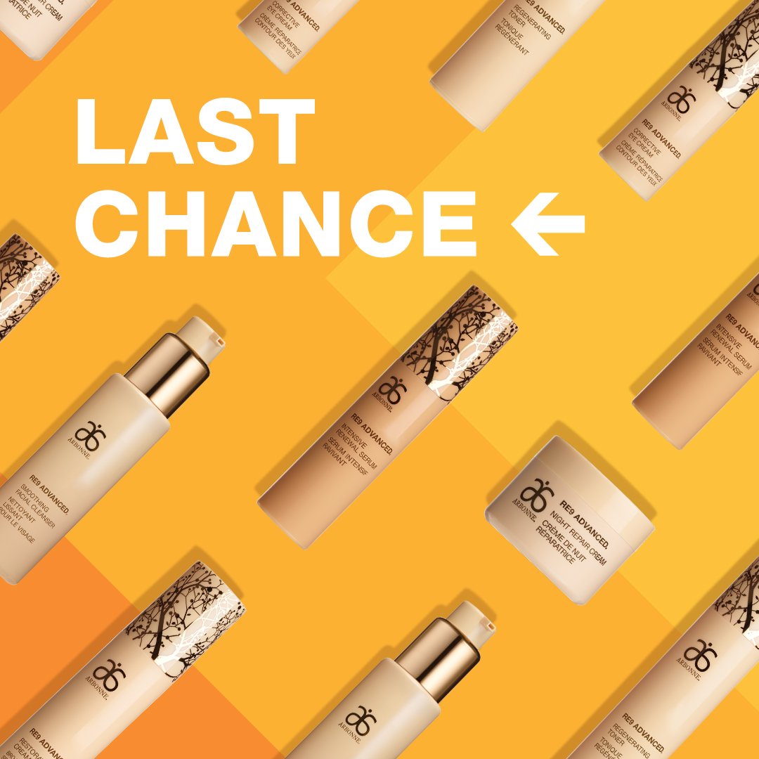 arbonne's tweet photo. Calling all glow seekers: RE9 REPLAY is coming to an end on March 31! Get the RE9 Advanced® Set at an unbeatable price before this deal becomes history. https://t.co/BJgrXnApMk #RE9Replay #RE9Advanced #Arbonne #Skincare #ArbonneSkincare #VeganSkincare #GlutenFree #Vegan https://t.co/wp8QAvmXpI
