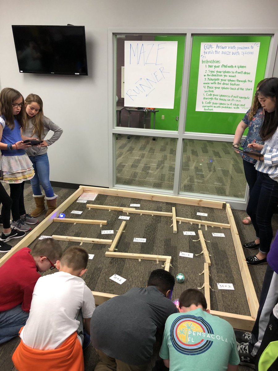 KProtheroED's tweet photo. @Sphero maze races during #SpringIntoCode at @UCAeducation 🖲 What a great way for the students of Conway to have fun with coding!  #EDUC4210 @JessicaRae929 https://t.co/TzJ6mN63rI
