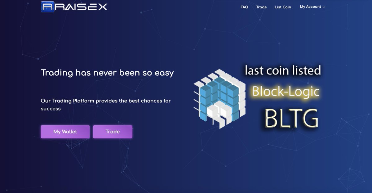 We are glad to announce that Block-Logic <a href="/BlockLogicBLTG/">Block-Logic Technology Group (BLTG)</a> #BLTG is listed in Raisex with this pair raisex.io/trade/BLTG_BTC go to trade now <a href="/CoinMarketCap/">CoinMarketCap</a> <a href="/coingecko/">CoinGecko</a> <a href="/CoinCodex/">CoinCodex</a> <a href="/CoinCap_io/">CoinCap.io</a> <a href="/coinpaprika/">CoinPaprika 🌶️</a>