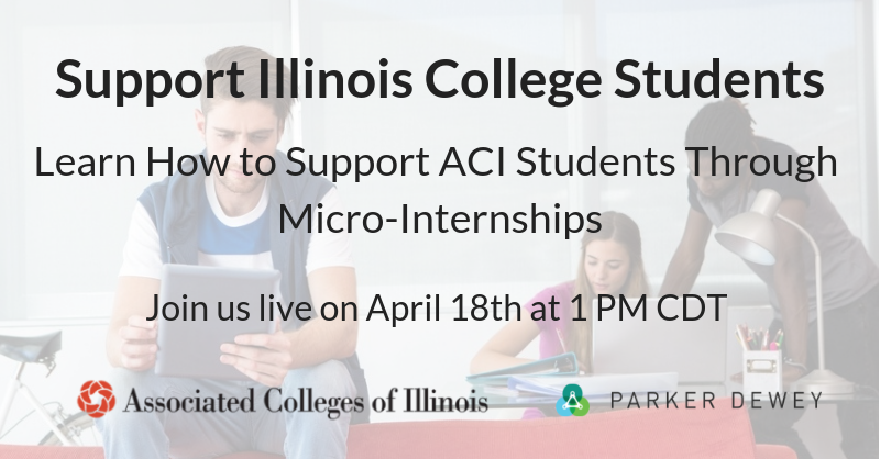 ParkerDeweyLLC's tweet photo. Learn how @nfib_il companies can support the #community by hosting @AssocCollegesIL students and recent graduates for Micro-Internships - learn more at our webinar on Apr 18: https://t.co/lFekBmzIdd #strongerIL #IL #Illinois https://t.co/lo43dAVIRw