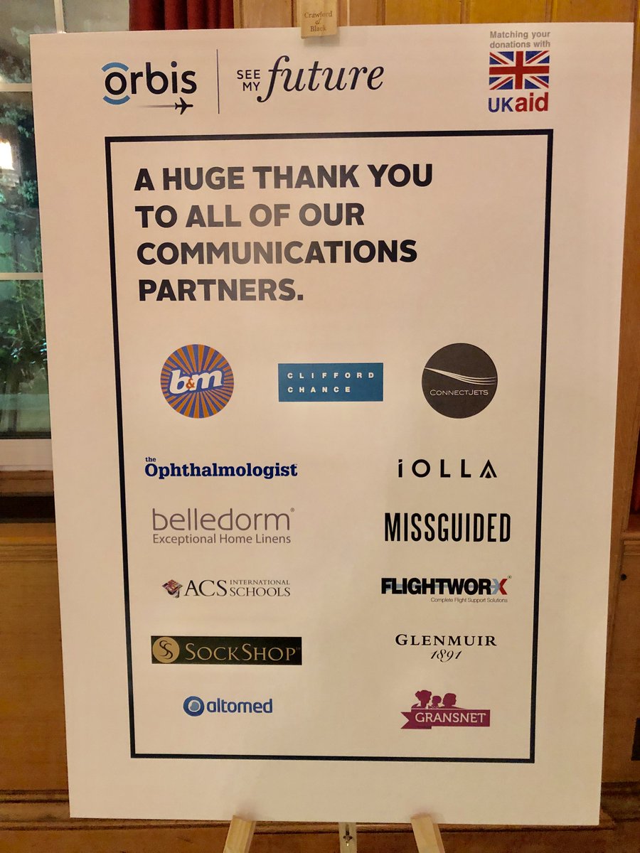 Last night we were delighted to be a part of the <a href="/ukorbis/">Orbis UK</a> #SeeMyFuture campaign launch. Donate before give before 23rd June and the UK government will double your donation, providing a clearer future for children. Read more and donate here: bit.ly/2THPxJB #UKAidMatch