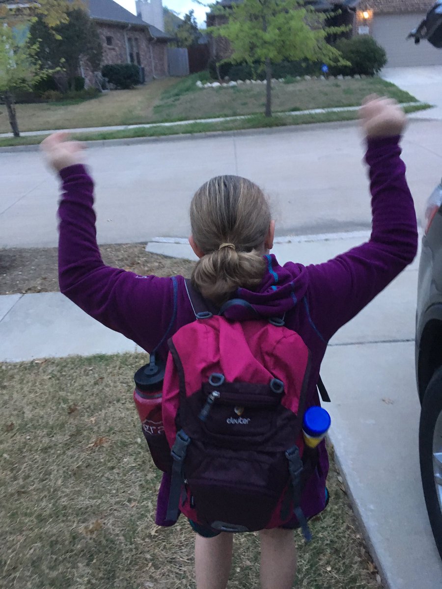 jsclimber's tweet photo. She was more than ready to go this morning on her first @TVSTOE overnight trip! @TVS_Lower @MrsWethsClass @DeuterUSA @Deuterpacks https://t.co/uxPz6Mawa8