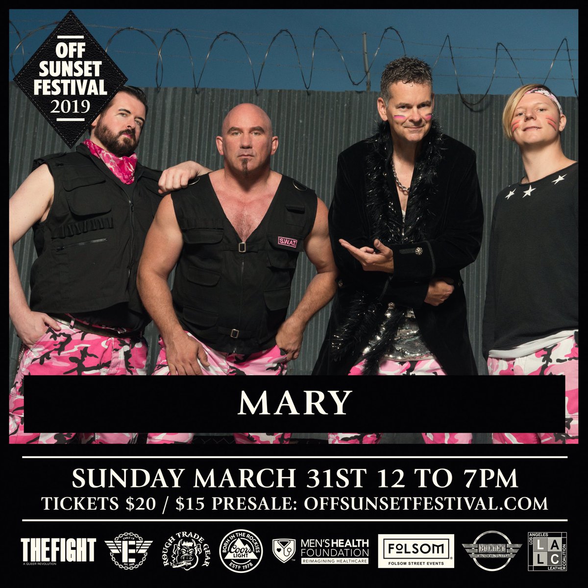 OffSunsetFest's tweet image. MARY is up at 3pm to shred up some classic metal with a modern punk edge. Pre-sale tickets end Saturday at 11pm!