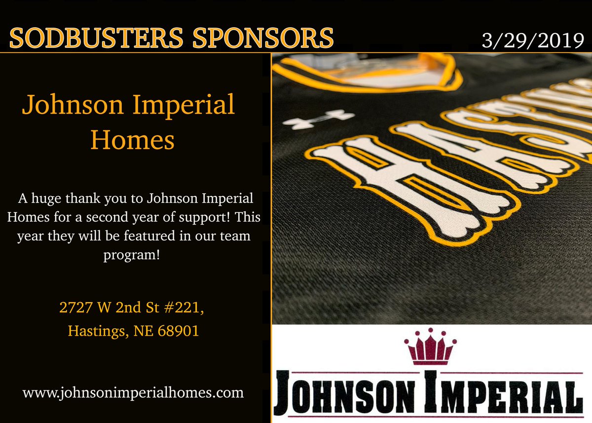 GoSodbusters's tweet photo. Week 2- Johnson Imperial Homes
On this Friday we honor and thank Johnson Imperial Homes! With a history of family ties this local business has been a staple in the community for years.
Check them out at https://t.co/UFoaPOvzqj!
#GoSodbusters https://t.co/mxzUJZKp17