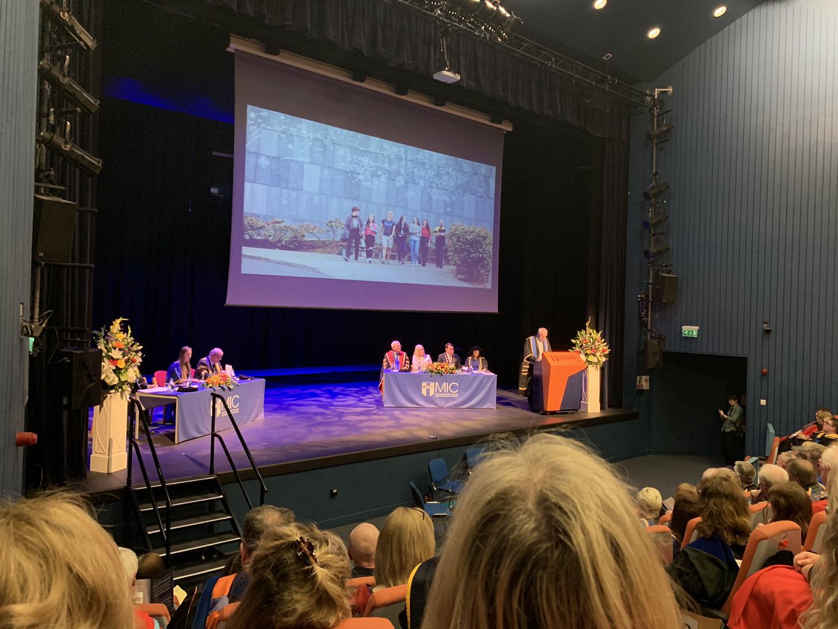 aisling_leavy's tweet photo. All waiting eagerly here in @LimeTreeTheatre for the Inugural Address by Prof. Eugene Wall @MICLimerick #micinauguration https://t.co/IaTF4HQr5H