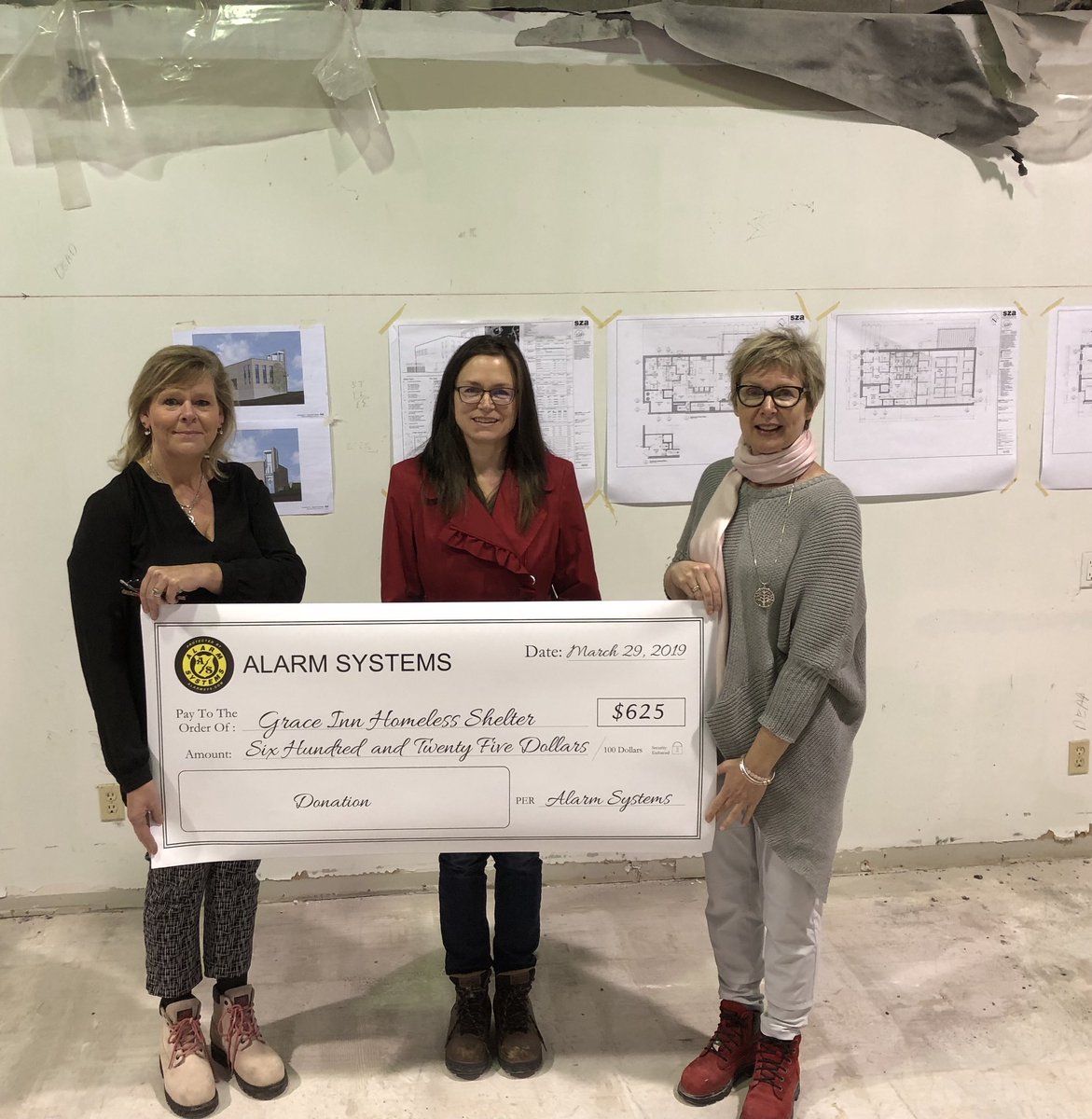alarmsystems's tweet photo. Touring @graceinnshelter and dropping off an employee directed donation. Thank you Treasurer Michelle Stephens for the project update. #community #peaceofminddelivered https://t.co/syyZinsuIe