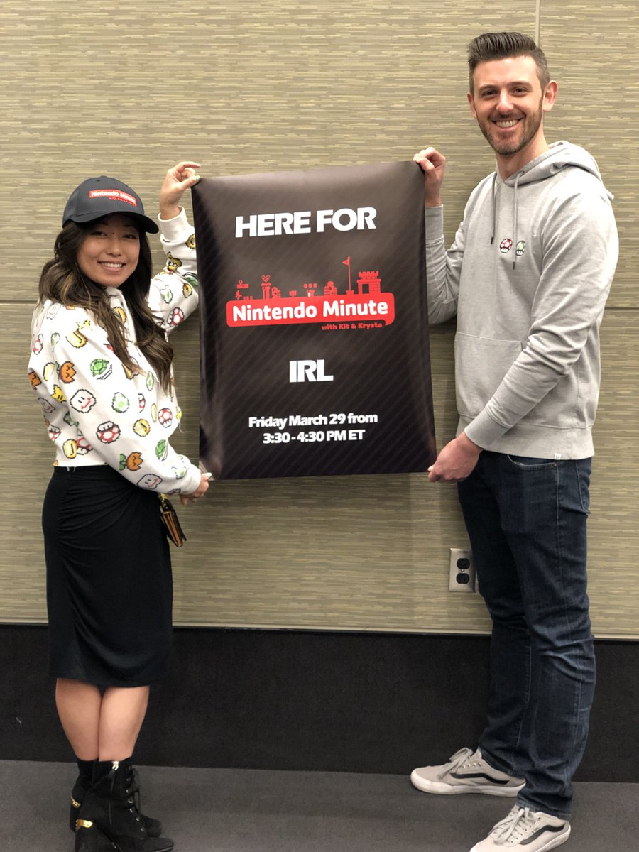 NintendoWW's tweet image. RT NintendoAmerica "The #NintendoMinute #PAXEast live show will begin today at 3:30pm ET! If you’re at the show, don’t forget to stop by for a chance to be on the show, get some cool stuff &amp;amp; play games with Kit &amp;amp; Krysta! https://t.co/uz0fPBYbRS"