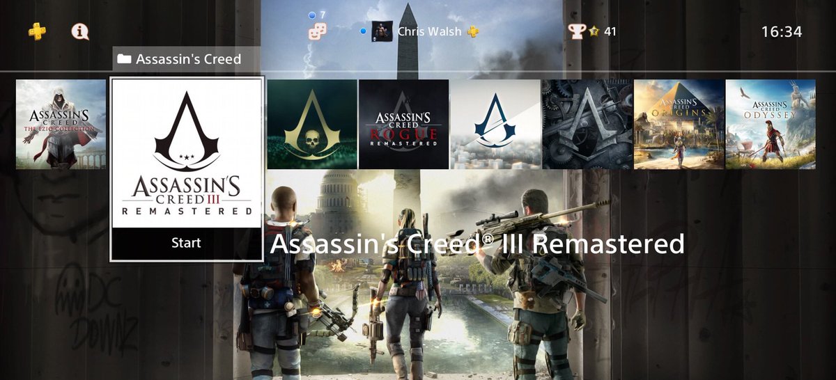 CMwalsh's tweet photo. 11 of the 12 #AssassinsCreed games now playable on #PS4
(14of15 including #ACchronicles)
There’s only one more left to go @Ubisoft @assassinscreed @Ubisoft_UK @Assassins_UK
#AssassinsCreedIIIRemastered
#AssassinsCreedIII
#PS4share
#ACIII
#AC3
#PS4 https://t.co/30xqQDTQ6Z