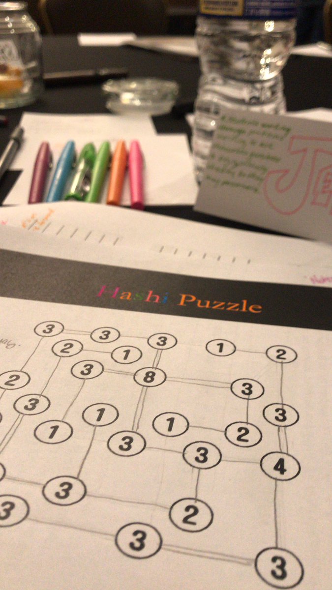 jseekford's tweet image. Hashi Puzzles, where have you been all of my life?  #puzzletable #NCTMProfDev @JNibbsMath #JLSteaches