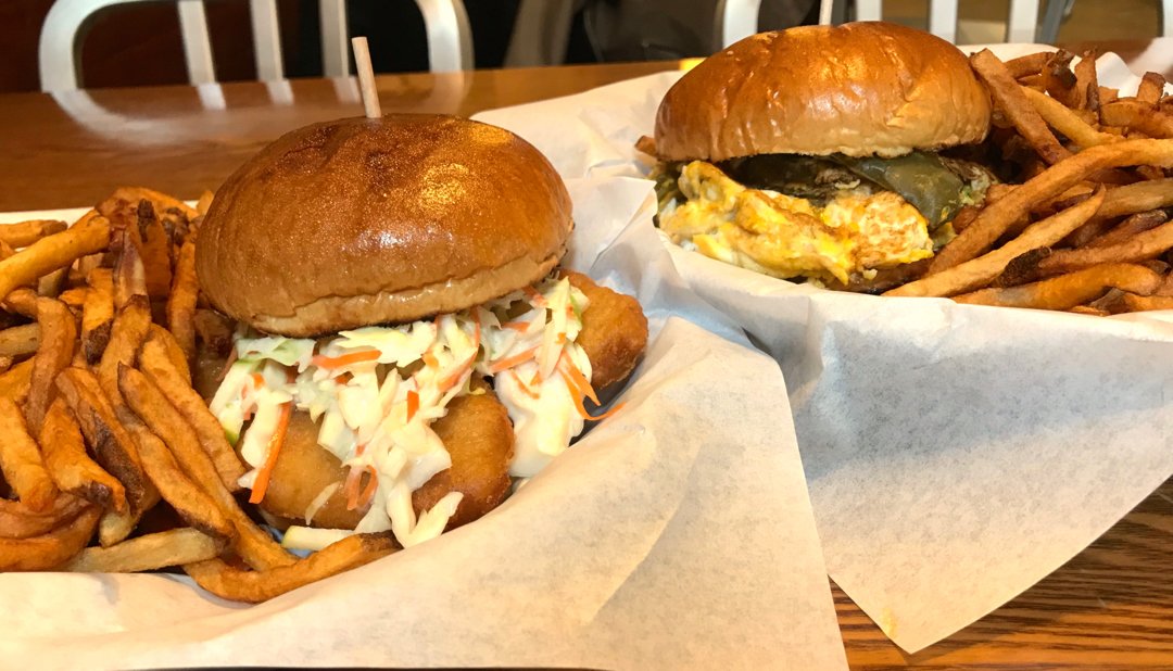burgermoovment's tweet photo. Fish on Friday, sure, how about Battered Cod, or a pillowy Pepper & Egg? #getamoovon
#fishfriday #pepperandeggsandwich #fishsandwich #codsandwich #batteredcod #pepperandegg #fries #eggsandwich #coleslaw #yummy #yum #lunch #hungry #lent #eat #elmwoodpark #lentenseason https://t.co/BRnetDAgMB