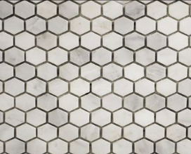 UsaTileandMarbl's tweet photo. The #geometric #pattern of the Carrara Contempo Pol. Hexagon brings a #classic, #vintage feel to any #room. We love it in #bathrooms! Where would you use it in your #home? https://t.co/Xp1HtwSmQl
