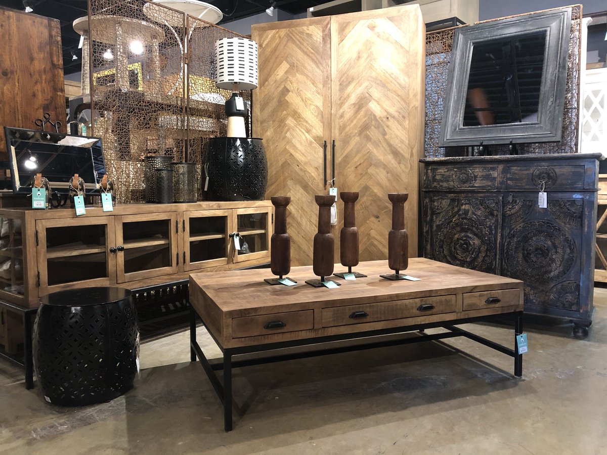 NadeauDC's tweet photo. There’s something sleek about the way wood and metal go together. Create a cool industrial vibe with this amazing coffee table and console #nadeaudc we’re open from 10-6pm Saturday and 12-5pm Tuesday #furniturewithasoul https://t.co/s3lpbJuFCA