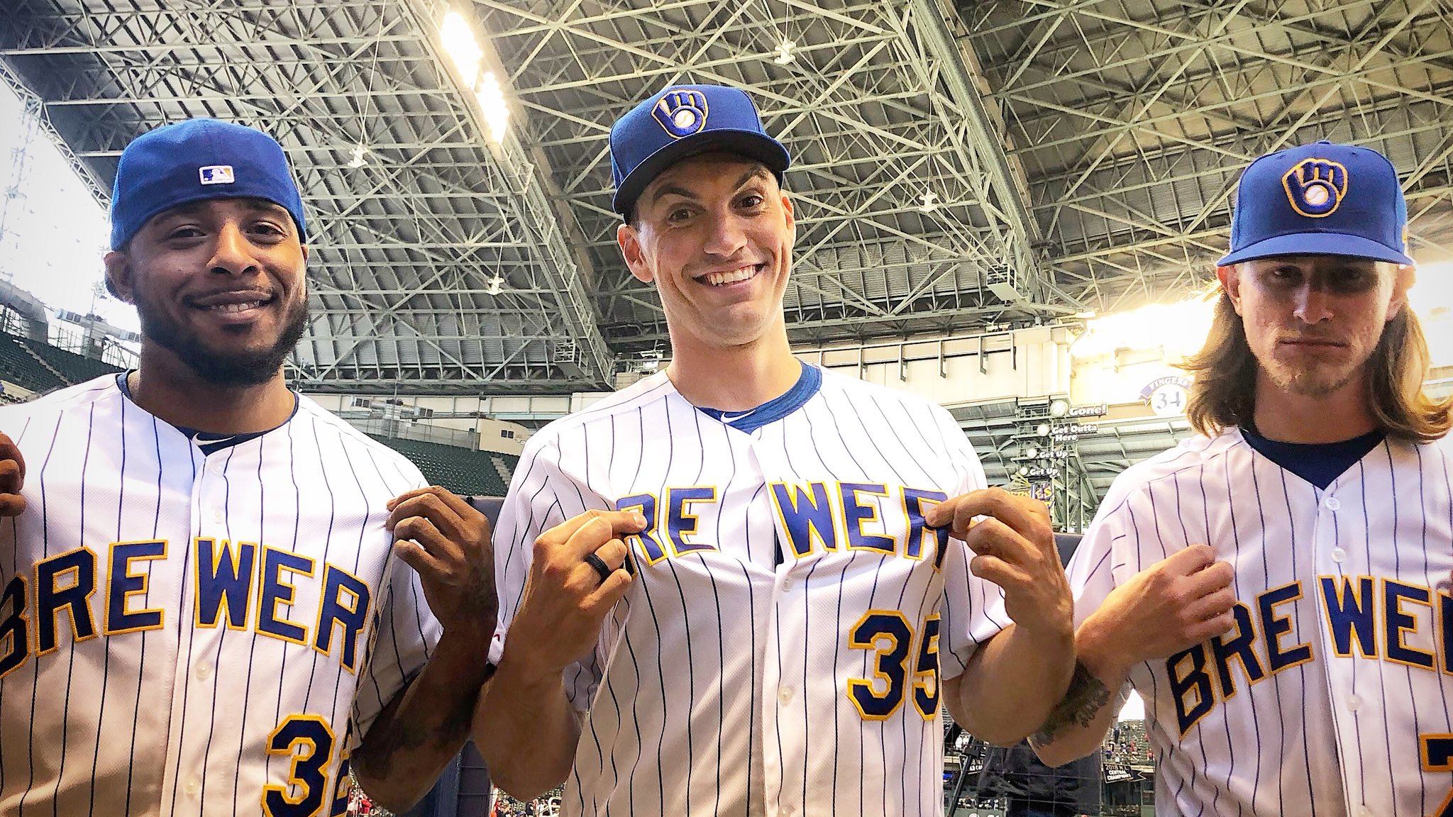 milwaukee brewers pinstripe jersey