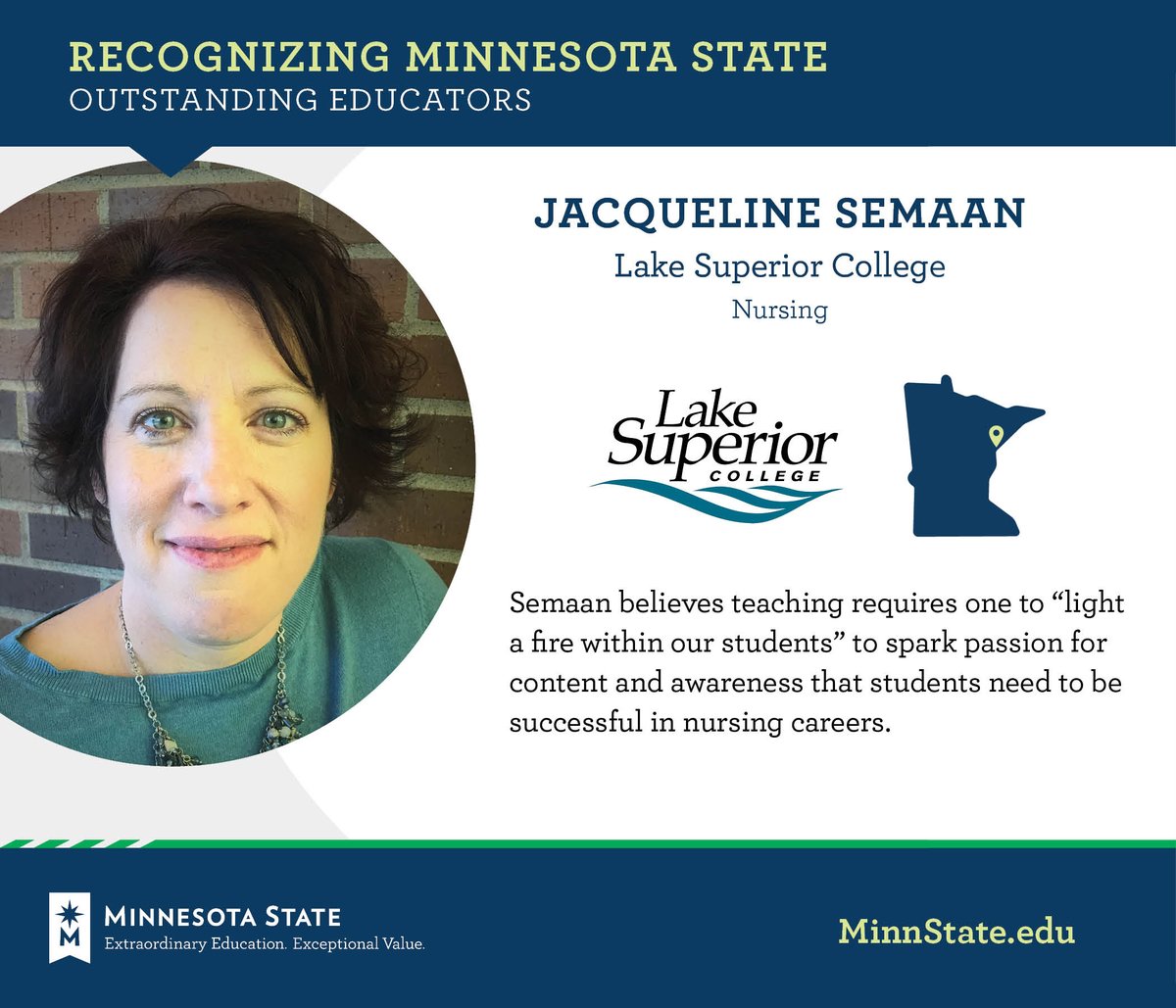 MinnStateEdu's tweet photo. Congrats, Jacqueline Semaan @LSC_Duluth! #MinnStateBOTawards https://t.co/bxjh7JW6uG