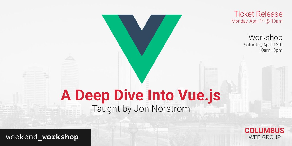 CBusWebGroup's tweet image. Tickets for our next Weekend Workshop are available on MONDAY, APRIL 1ST at 10AM - Tickets are free! Ticket link will be available via Twitter @CbusWebGroup