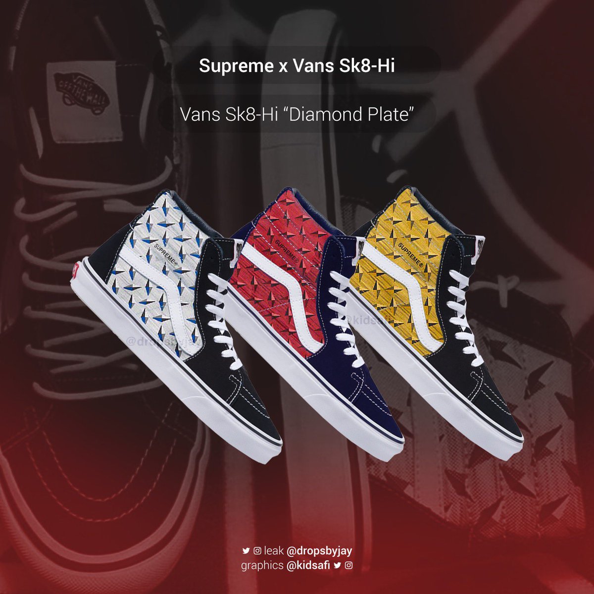 vans x supreme diamond plate