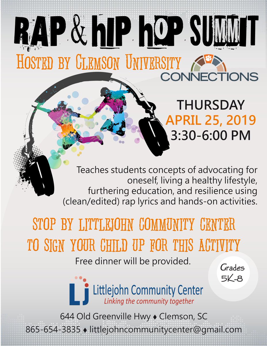 Introducing the Rap &amp; Hip Hop Summit, hosted by Clemson University's Connections! Please share!