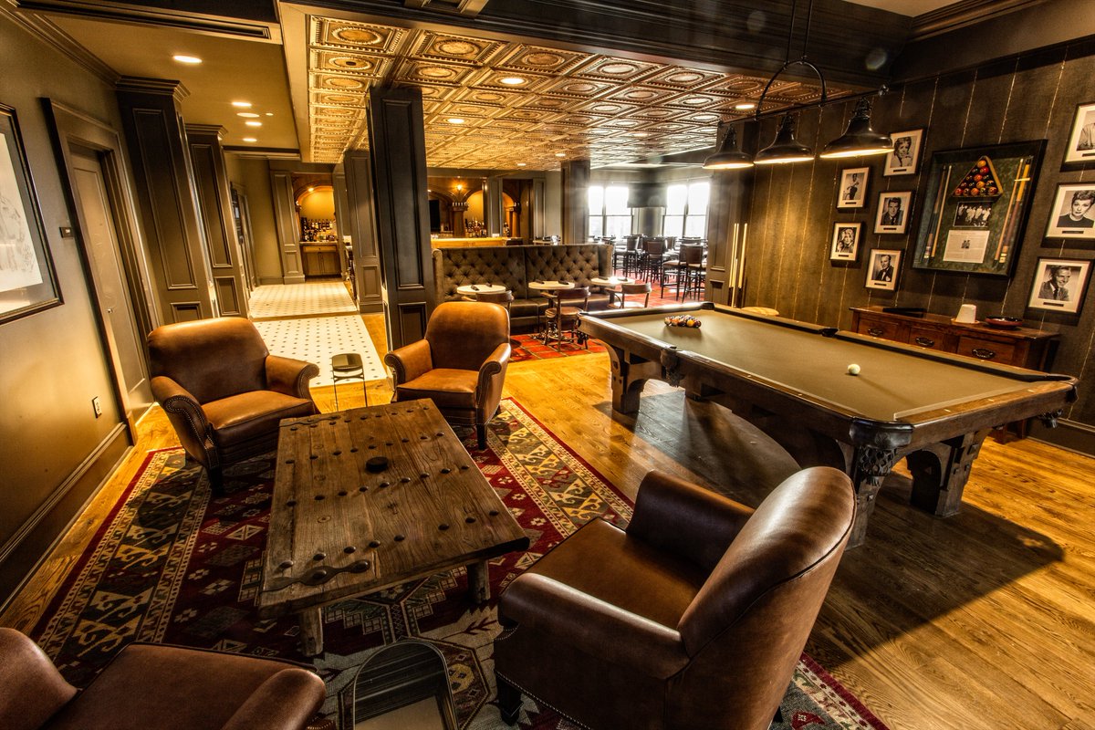 PursellFarms's tweet photo. Welcome to the #19thHole otherwise known as #OldTomsPub. Craft beers, specialty cocktails, wine, appetizers for sharing. #JimNaborsPoolTable https://t.co/Hx8LTGGiag
