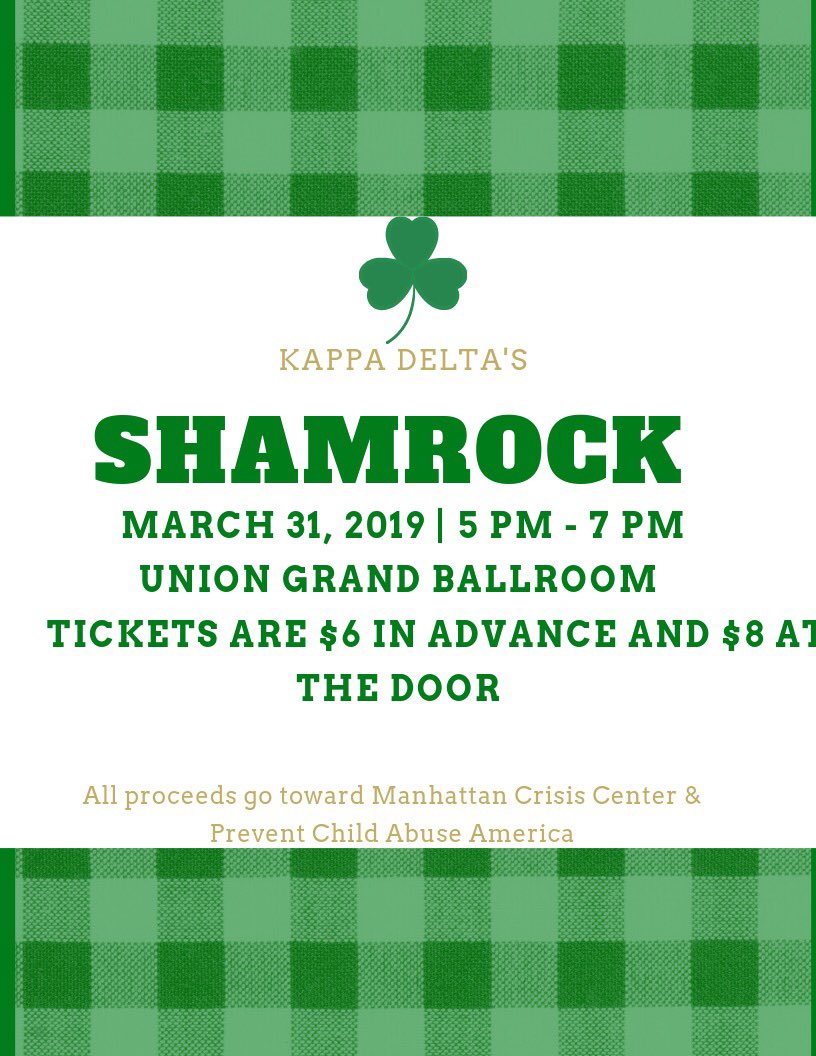 Only two more days till shamrock!!! 
- 5pm to 7pm on Sunday, March 31 
- Tickets: $6 in advance $8 at door 
- BBQ buffet, yard games, and a raffle 
Help us raise money for Prevent Child Abuse America! ☘️💚