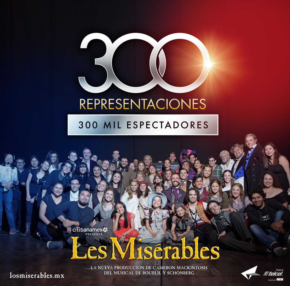 LesMisMx's tweet photo. ¡Gracias por formar parte de este canto de libertad! Hoy somos más de 300 mil voces cantando al ritmo del pueblo. 

Da RT si tu has sido una de esas voces que ha cantado junto con #LosMiserablesMx. 

Busca tus boletos, aquí  👉 https://t.co/1KrJKyNr1M https://t.co/VVHu26XLo1