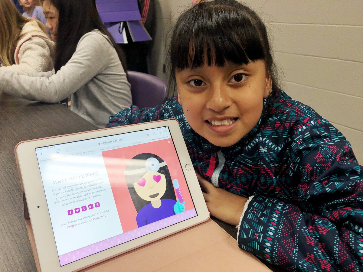 KTBeckerEDU's tweet photo. We used coding and literacy to promote a positive self image today at #SpringIntoCode!! We 💜 Coding and @UCAeducation/@ucabears!!#EDUC4210 @madewithcode #emojify https://t.co/3PC5XqDexM