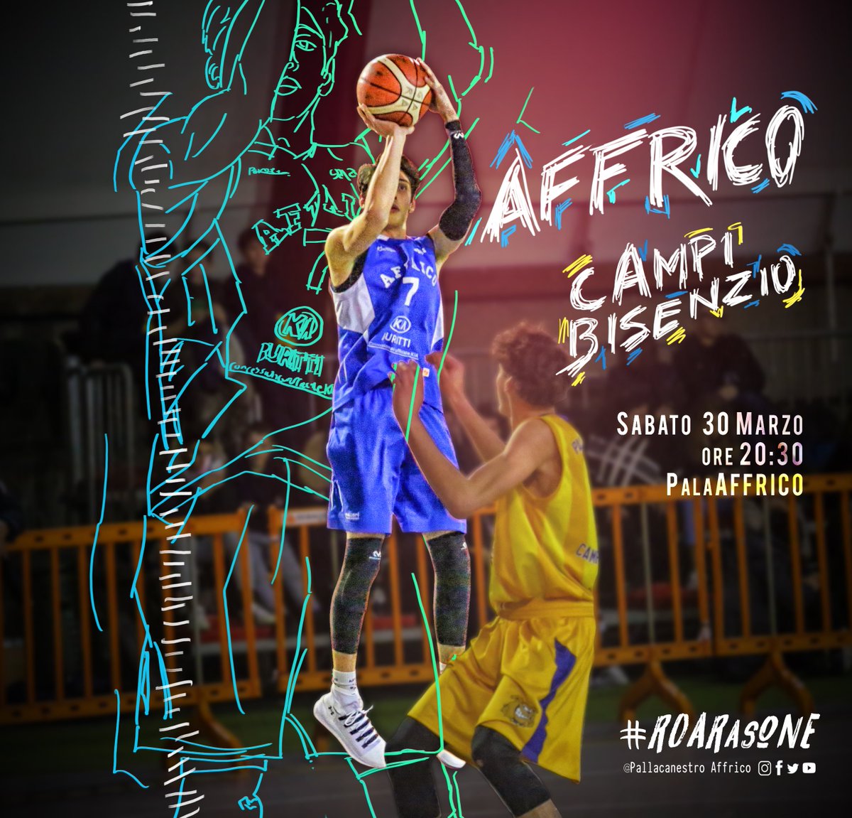 🏀🔥 Dopo aver sfiorato il colpaccio in casa della capolista, vogliamo farci valere anche contro la seconda della classe. Rimangono solo due gare casalinghe quindi ci vediamo al palazzo! #ROARasONE ⚡️🦁⠀⠀⠀
PH credits Fabio Bernardini
Graphics: RSGraphics
