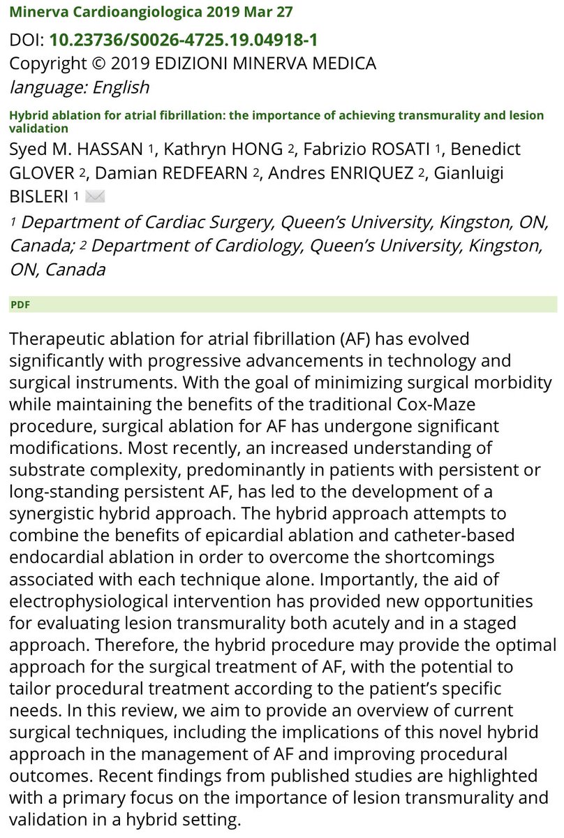 Our most recent collaborative paper with the EP colleagues about #hybrid #ablation #atrialfibrillation  and #lesion validation with advanced mapping - <a href="/queensuResearch/">Research@Queen's University</a> <a href="/KingstonHSC/">KingstonHSC</a> <a href="/CarSILab/">CarSIL</a> <a href="/KGHresearch/">KGH Research</a> <a href="/glover_benedict/">Benedict Glover</a> <a href="/andresenriqueza/">Andres Enriquez</a>