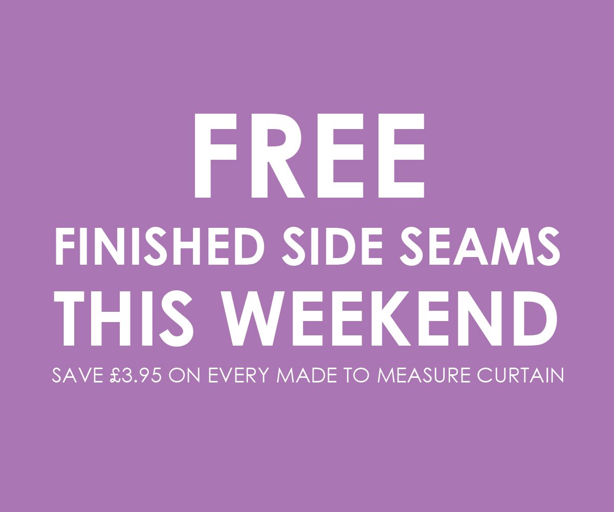 Net_Curtains's tweet photo. This payday weekend we've got another fantastic offer for you!

Free sewn side seams on all made to measure curtains. That's a saving of £3.95 per curtain, which soon adds up!

Simply shop on our website as normal and choose 'finished' side seams. https://t.co/8e5EbPtuaW