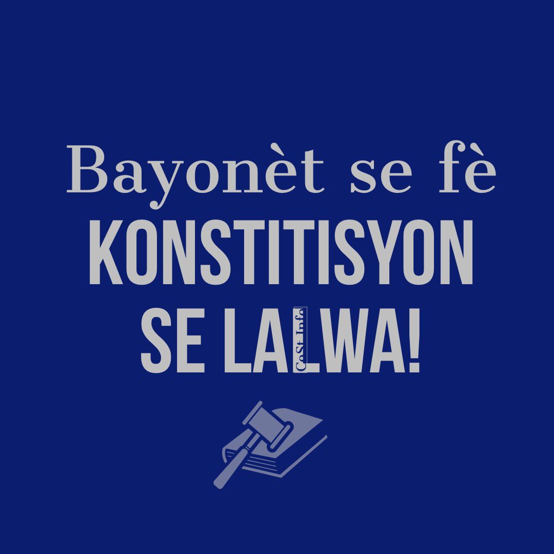 timvalda_'s tweet photo. Fòs zam fè moun pè. Lòd ak lwa la pou garanti dwa ak libète nou chak genyen pou n viv ansanm! Bon sitwayen gen pou devwa respekte lalwa! Bayonèt se fè, konstitisyon se pa papye sèlman, konstitisyon se manman lwa peyi a! #29Mas #ChanjeDiskouYo #ChanjeMantaliteYo https://t.co/Lrr11qeedb