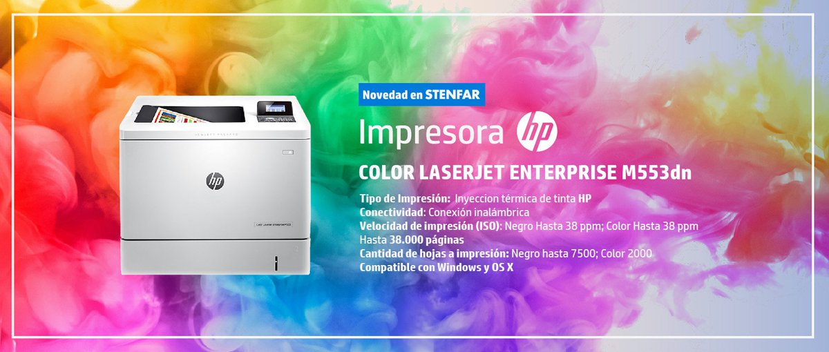 😄Nuevo ingreso en <a href="/stenfar/">Stenfar</a>!
 Impresora #hp Color LáserJet Enterprise M553dn
 🔹La velocidad y el color son la combinación perfecta para su empresa🔹#impresorahp #colorlaser #lasercolor #laserjet