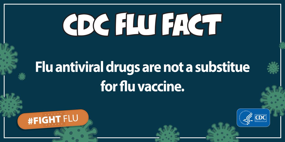 #FluFactFriday: Flu antiviral drugs are not a substitute for flu vaccine, but rather a second line of defense that can treat #flu if you do get sick! 

Here’s what you should know about flu antivirals: cdc.gov/flu/antivirals… #FightFlu