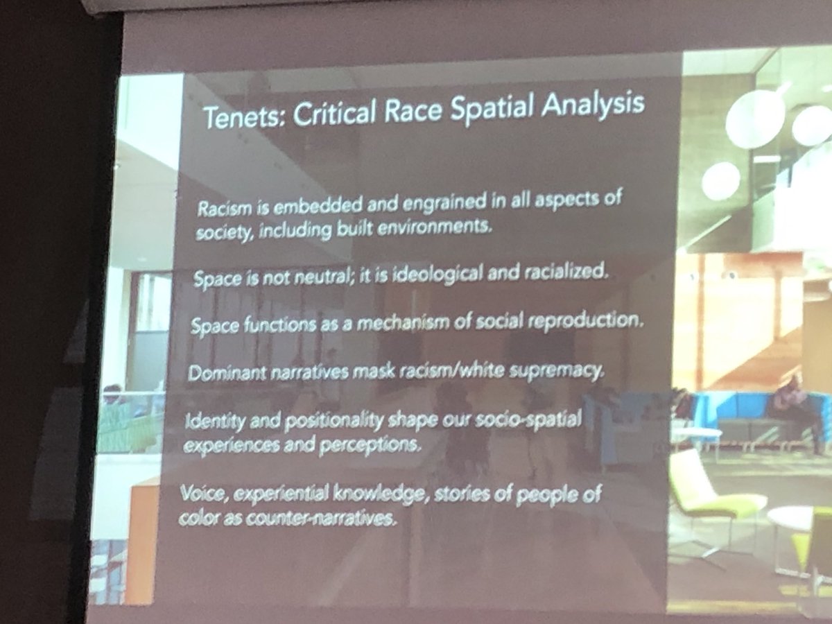 Critical Race Spatial Analysis - Amara Perez - asks the probing questions about the connections between space and lack of equity, diversity and inclusion at Portland Community Colleges #SCUPPa19