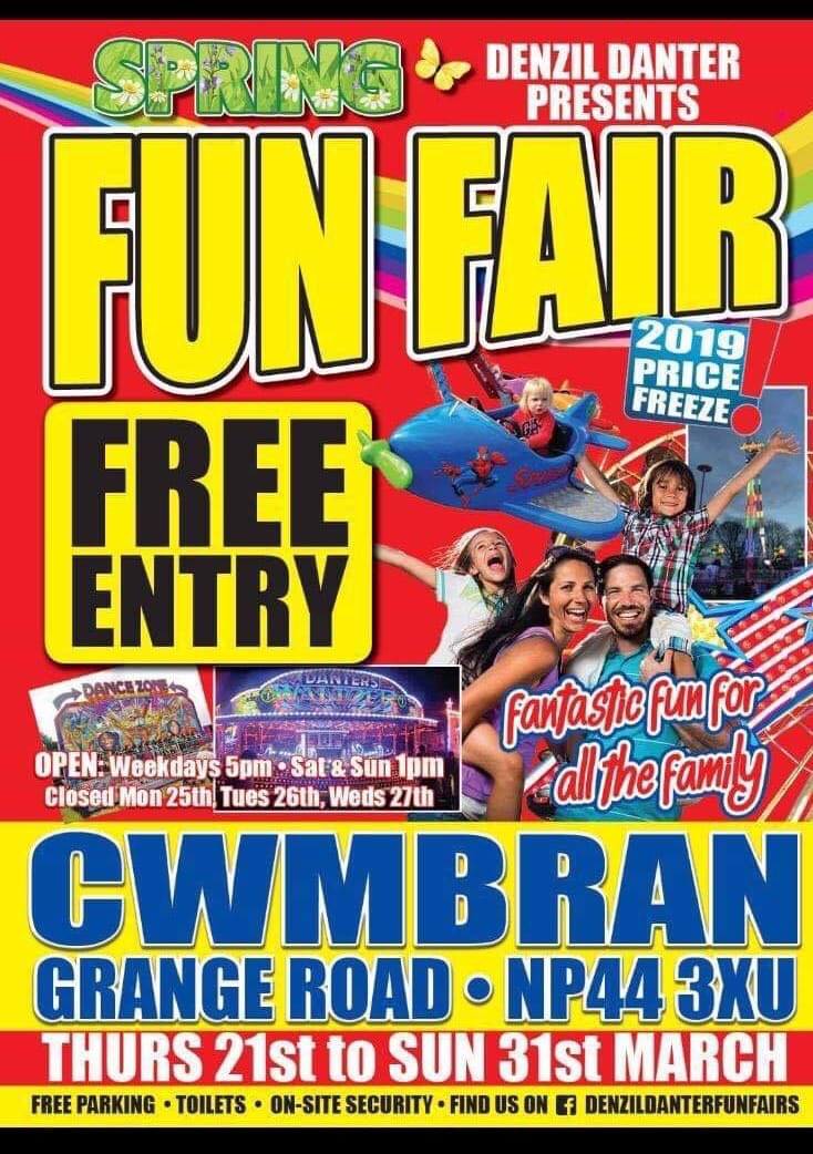 extremerideuk's tweet photo. Weather is looking good for the final weekend of #DenzilDantersFunFair @ #Cwmbran Don’t miss out on all the fun of the #funfair 👍🎡 https://t.co/hbxwREWGj0