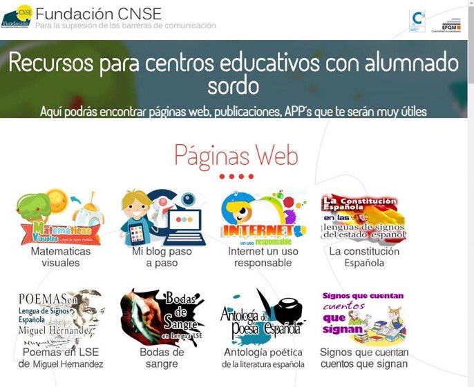 ABIPANS's tweet photo. En la siguiente página web de la Fundación CNSE encontrareis multitud de recursos educativos para el alumnado sordo: publicaciones, aplicaciones móviles, y webs que os serán muy útiles. #LSeduca #LSuma #lenguadesignosincluye
https://t.co/o58gyde3XV https://t.co/1n5vUQJu1y