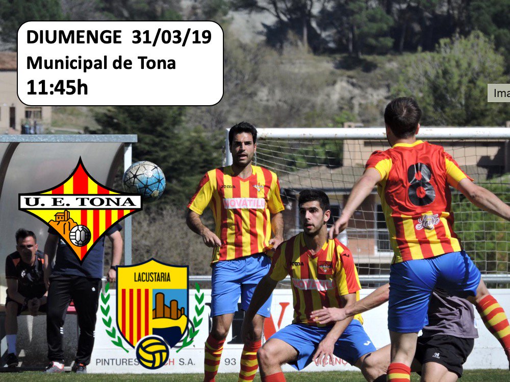 📣| La setmana passada vam aconseguir un punt molt valuós i treballat, i diumenge l’hem de fer bo sumant els +3 davant un altre filial gironí 💪⚽

🆚 <a href="/UELlagostera/">Unió Esportiva Llagostera</a> “B”
⏰ 11:45h
🗓 31/03/2019
🏟 Mpal. de Tona
⚽ J27 #1cat1

#SomhiTona