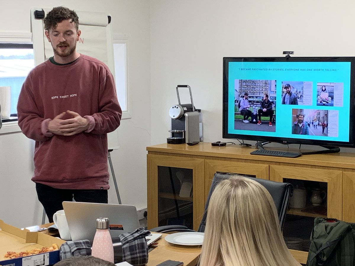 fleetfinancial's tweet photo. Today we had the pleasure of welcoming @weare_oi to our office. Best known for it’s streatwear that looks to bridge the gap between society &amp; those on the street, David took the time to share his inspiring story, the work they do &amp; they’re plans for the future #wearoneshareone https://t.co/bRfYfdxAgX