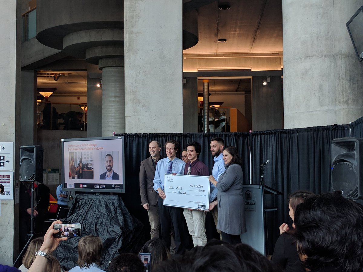 uOttawaGenie's tweet photo. Design Day winner, gagnants Journée du Design. - Makerspace VR Challenge: MC2 Natura #uOttawa #uOttawadesign https://t.co/ijLRbio2XX