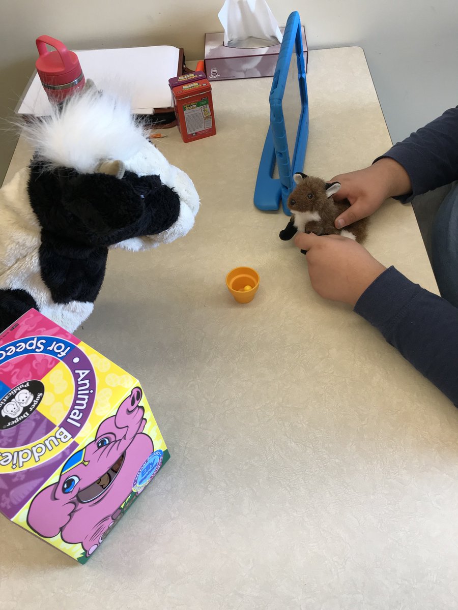 CdaKobe's tweet photo. Starfox 🦊, Maple 🐮, and I 👱‍♀️ had an excellent week in Deer Lake First Nation school doing Speech &amp; Language therapy. We had fun working with the students on their goals, such as articulation, fluency, categorization, prepositions, plurals, and others. @KOBoardofEd https://t.co/w9zzscE5tA