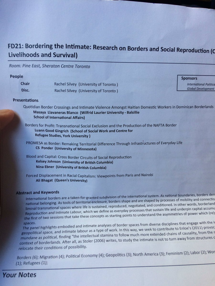 Masayalb's tweet image. Hi #ISA2019 come join us discuss about #borders and #SocialReproduction today Friday March 29 in Pine East, Sheraton