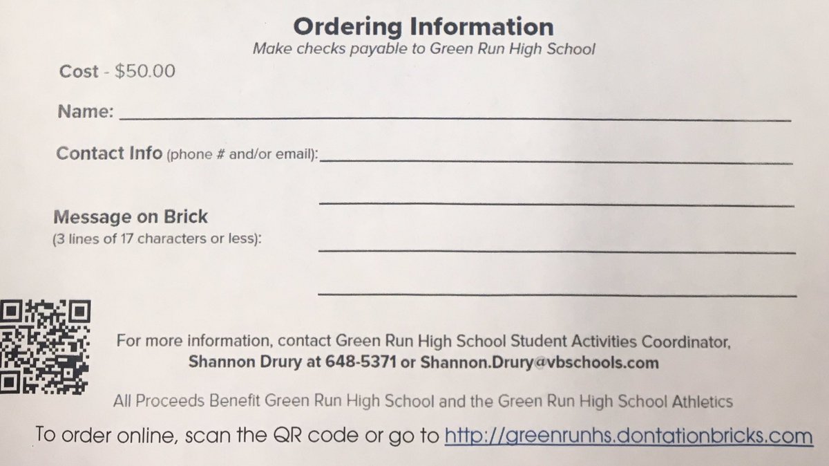 GRHS_Stallions's tweet photo. Hey Class of 2019 and GRHS alumni, now’s the time to purchase a brick for $50 and Leave Your Mark around the Mighty Stallion statue. You can order online or pay w/ cash or check to the Green Run main office. https://t.co/rPzhCBN48C
